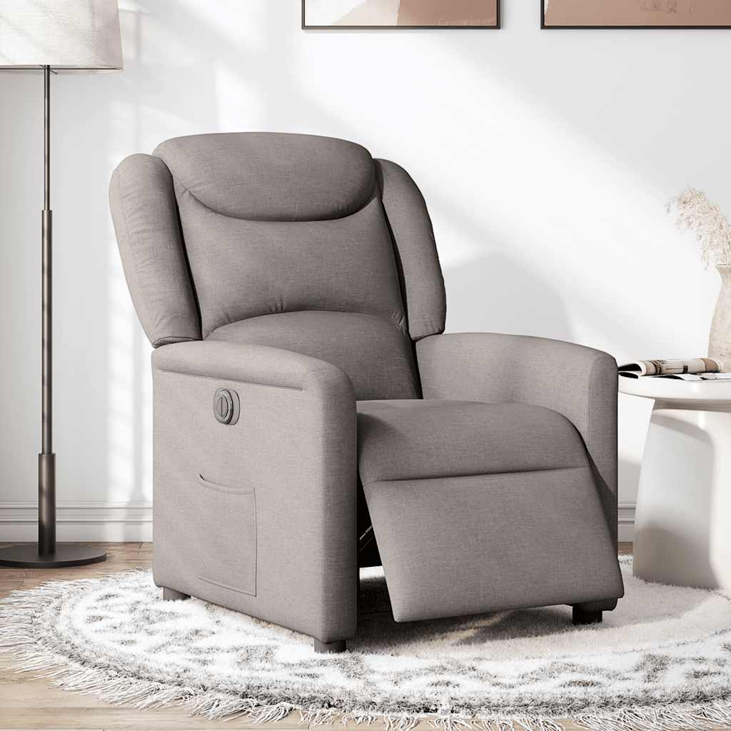 Fauteuil verstelbaar elektrisch stof taupe is nu te koop bij PeponiXL, paradijselijk wonen!