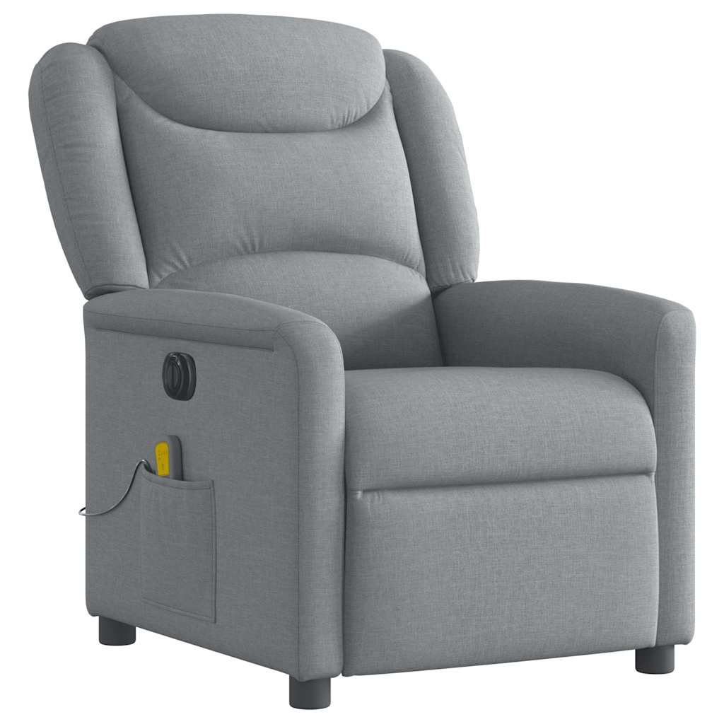 Massagestoel elektrisch verstelbaar stof lichtgrijs is nu te koop bij PeponiXL, paradijselijk wonen!