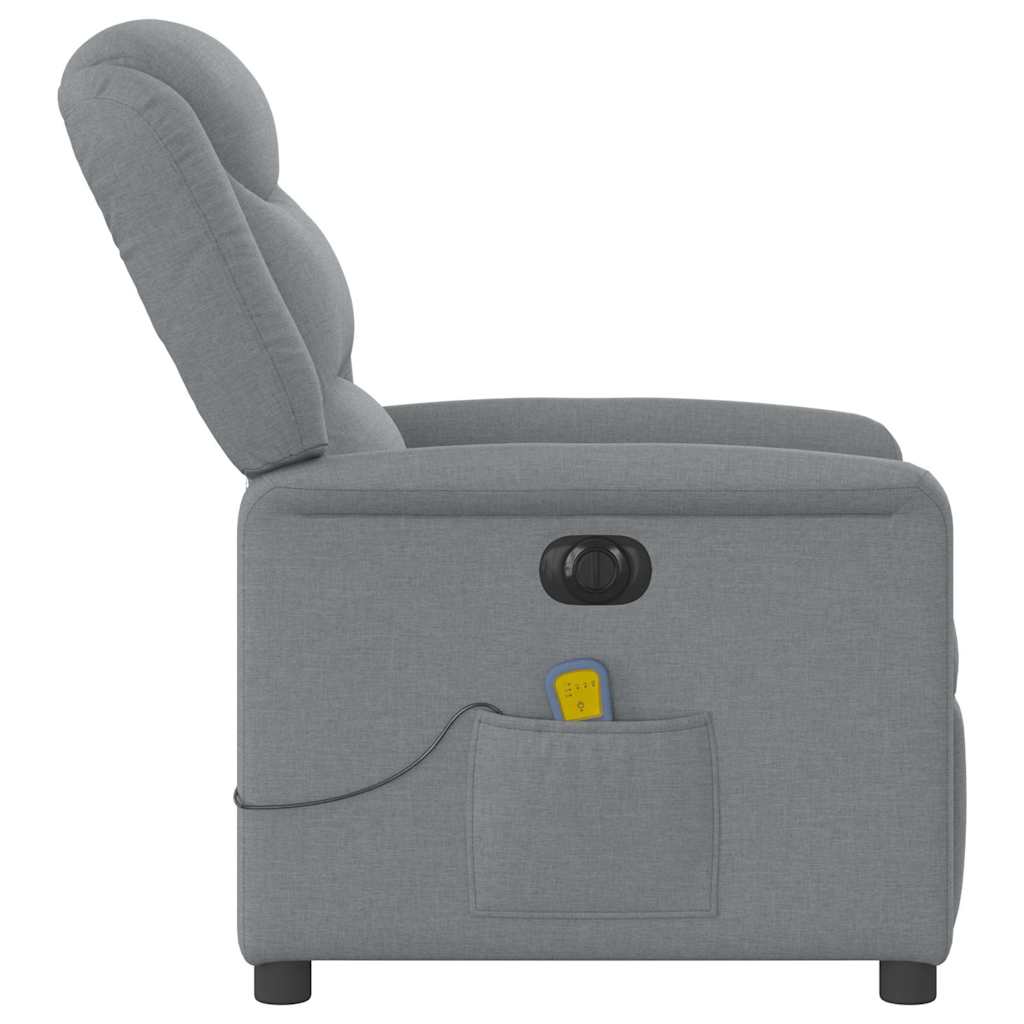 Massagestoel elektrisch verstelbaar stof lichtgrijs is nu te koop bij PeponiXL, paradijselijk wonen!