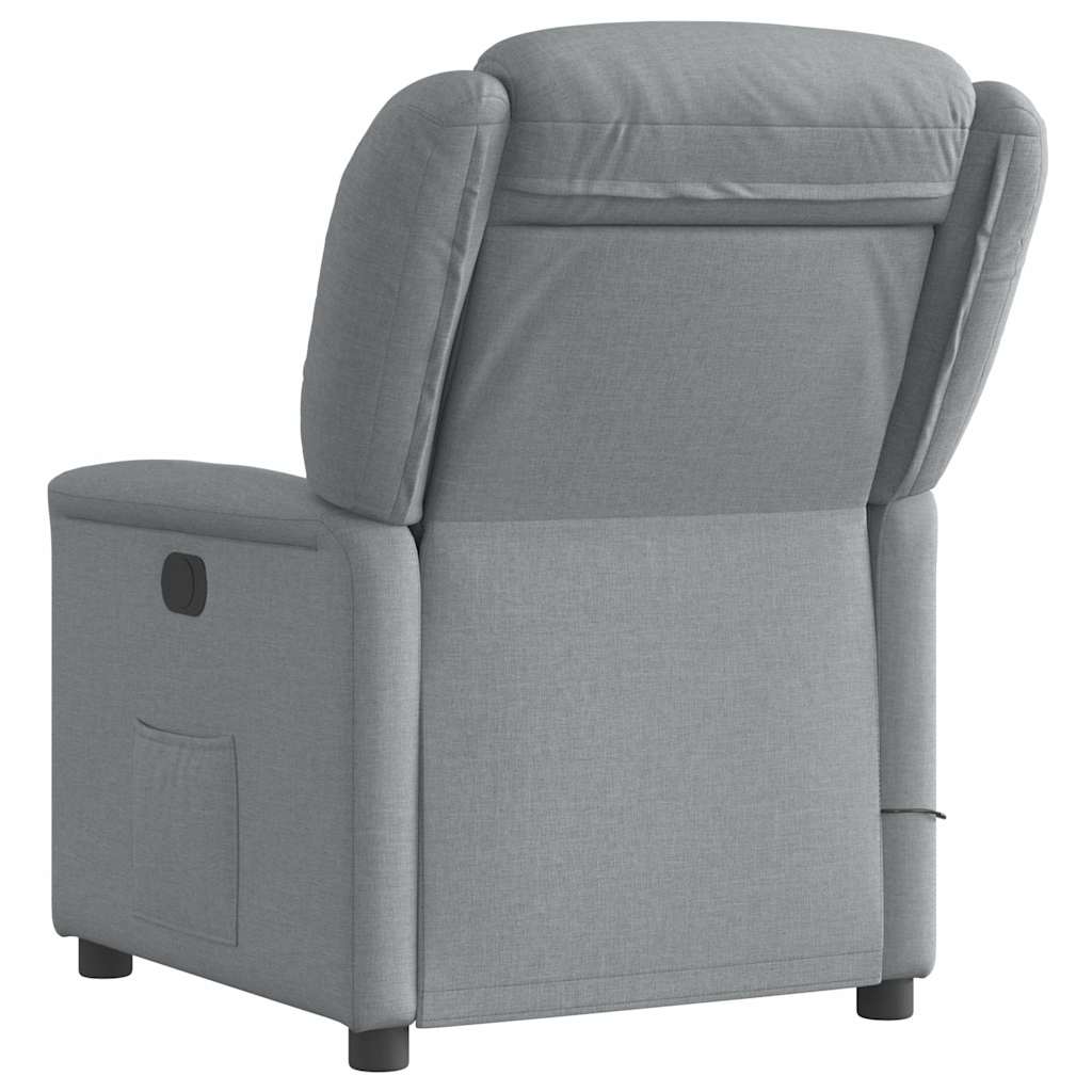 Massagestoel elektrisch verstelbaar stof lichtgrijs is nu te koop bij PeponiXL, paradijselijk wonen!