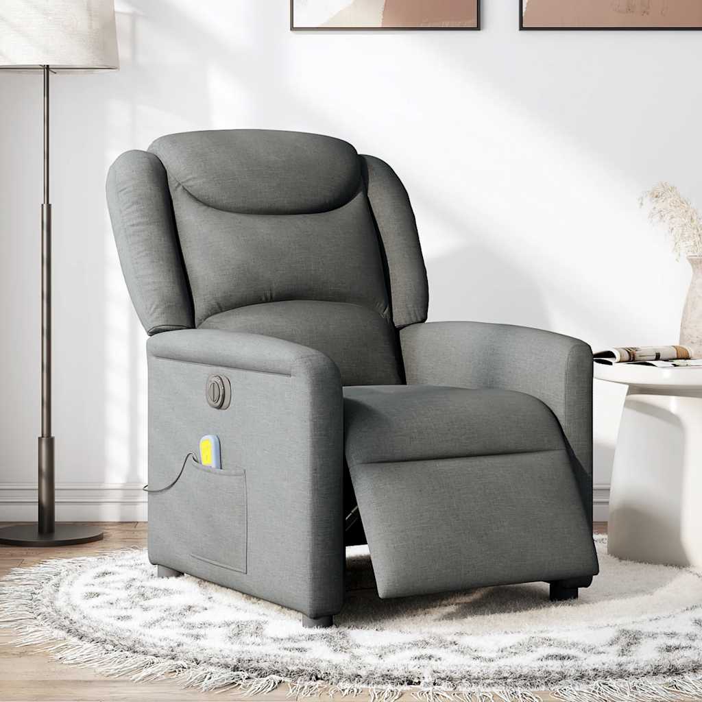 Massagestoel elektrisch verstelbaar stof donkergrijs is nu te koop bij PeponiXL, paradijselijk wonen!