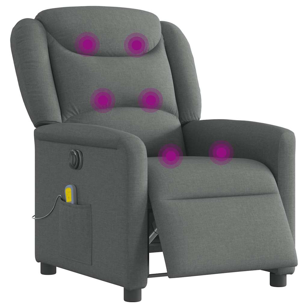 Massagestoel elektrisch verstelbaar stof donkergrijs is nu te koop bij PeponiXL, paradijselijk wonen!