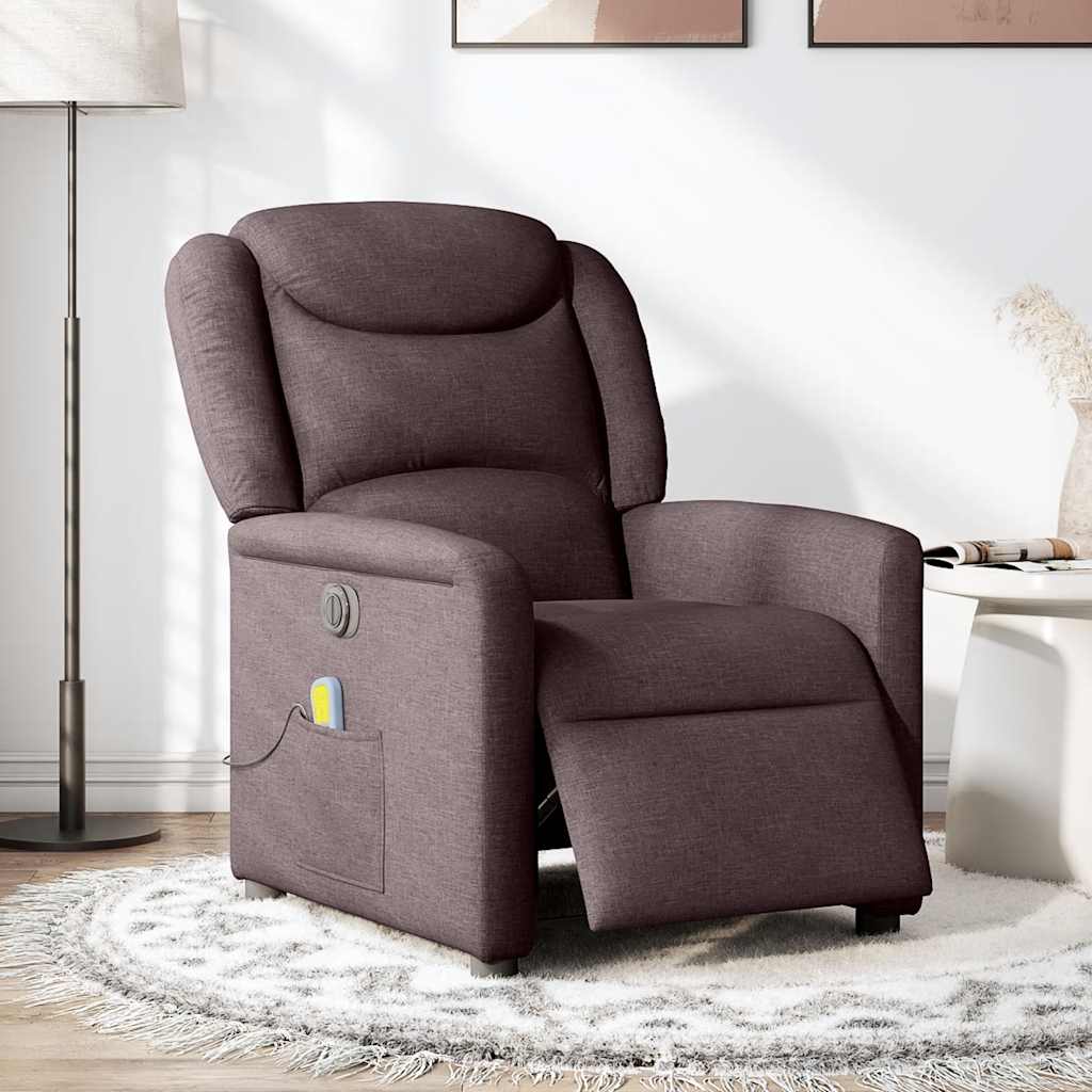 Massagestoel elektrisch verstelbaar stof donkerbruin is nu te koop bij PeponiXL, paradijselijk wonen!