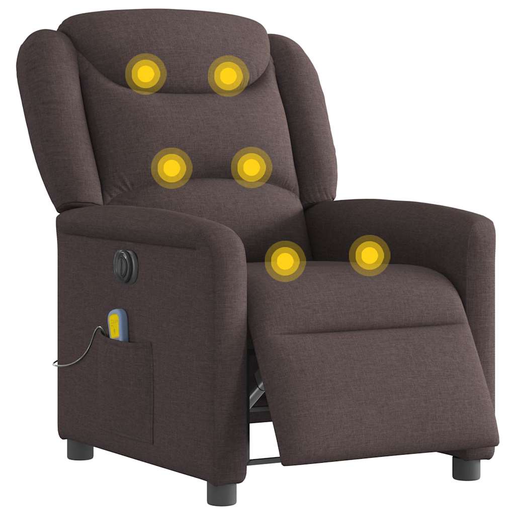 Massagestoel elektrisch verstelbaar stof donkerbruin is nu te koop bij PeponiXL, paradijselijk wonen!