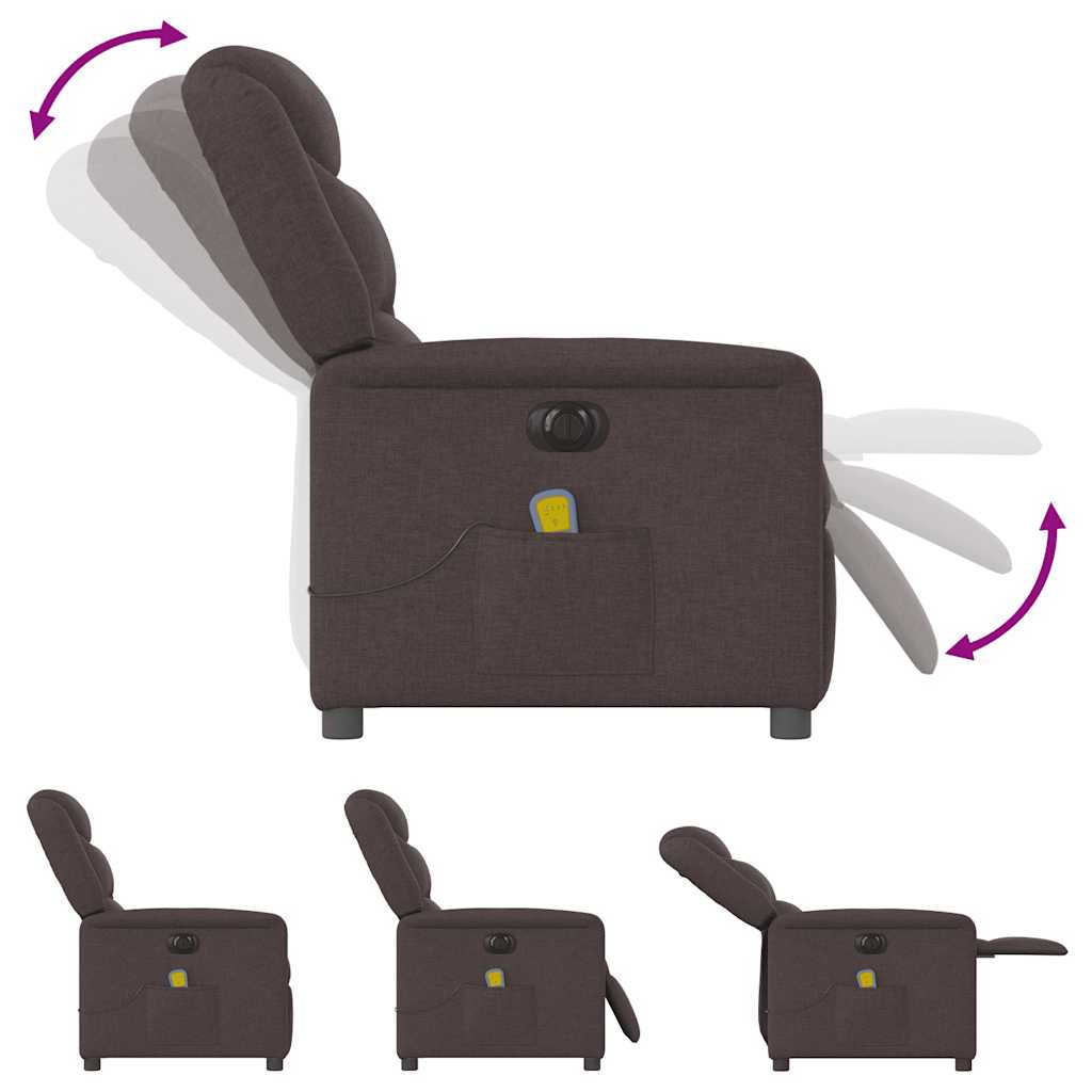 Massagestoel elektrisch verstelbaar stof donkerbruin is nu te koop bij PeponiXL, paradijselijk wonen!