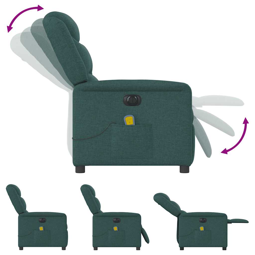 Massagestoel elektrisch verstelbaar stof donkergroen is nu te koop bij PeponiXL, paradijselijk wonen!