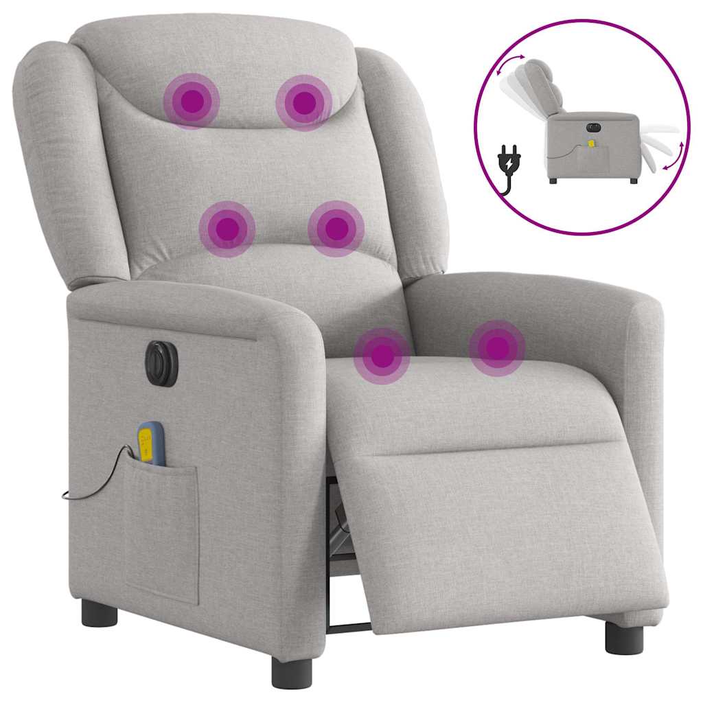 Massagestoel elektrisch verstelbaar stof wolk grijs is nu te koop bij PeponiXL, paradijselijk wonen!
