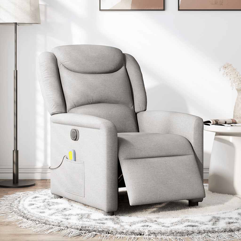 Massagestoel elektrisch verstelbaar stof wolk grijs is nu te koop bij PeponiXL, paradijselijk wonen!