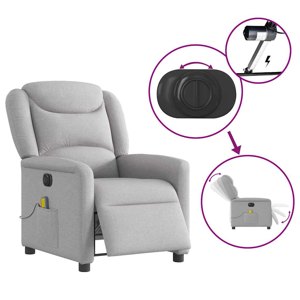 Massagestoel elektrisch verstelbaar stof wolk grijs is nu te koop bij PeponiXL, paradijselijk wonen!