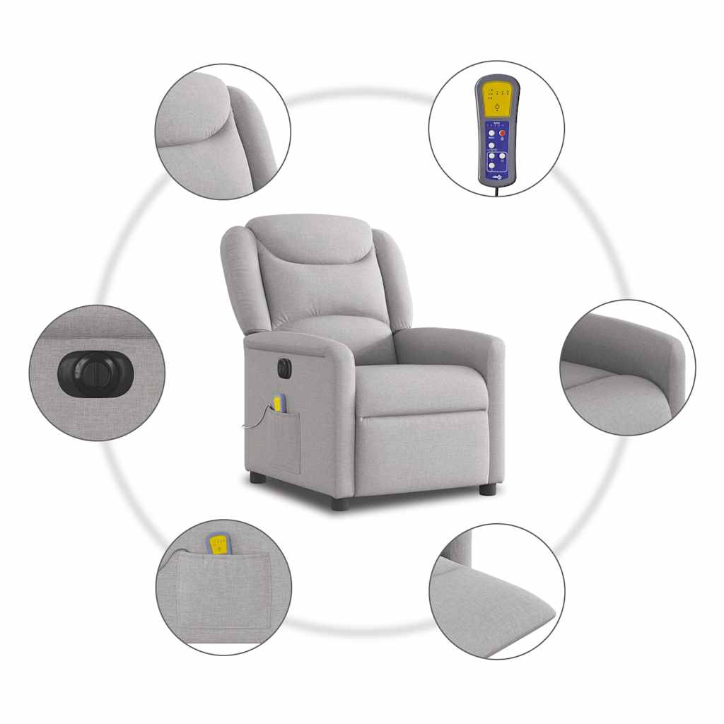 Massagestoel elektrisch verstelbaar stof wolk grijs is nu te koop bij PeponiXL, paradijselijk wonen!