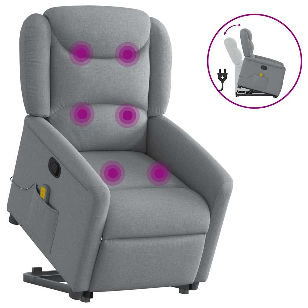 Sta-op-massagestoel verstelbaar stof lichtgrijs is nu te koop bij PeponiXL, paradijselijk wonen!