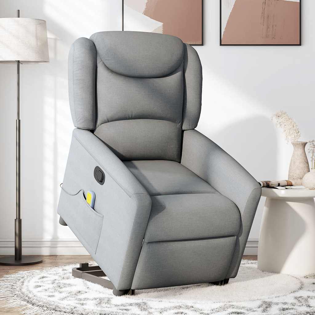 Sta-op-massagestoel verstelbaar stof lichtgrijs is nu te koop bij PeponiXL, paradijselijk wonen!