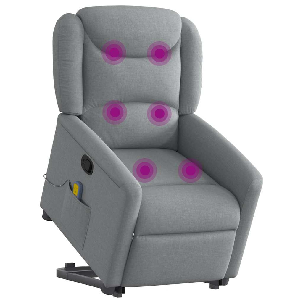 Sta-op-massagestoel verstelbaar stof lichtgrijs is nu te koop bij PeponiXL, paradijselijk wonen!