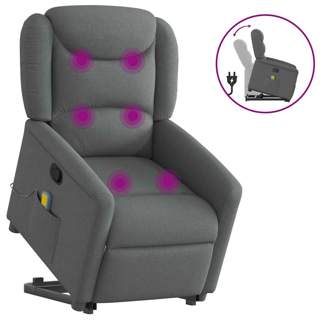 Sta-op-massagestoel verstelbaar stof donkergrijs is nu te koop bij PeponiXL, paradijselijk wonen!