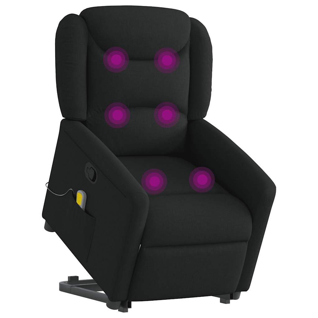 Sta-op-massagestoel verstelbaar stof zwart is nu te koop bij PeponiXL, paradijselijk wonen!