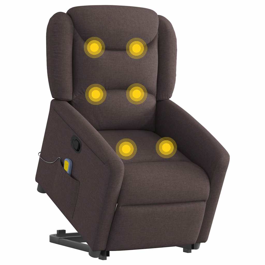 Sta-op-massagestoel verstelbaar stof donkerbruin is nu te koop bij PeponiXL, paradijselijk wonen!