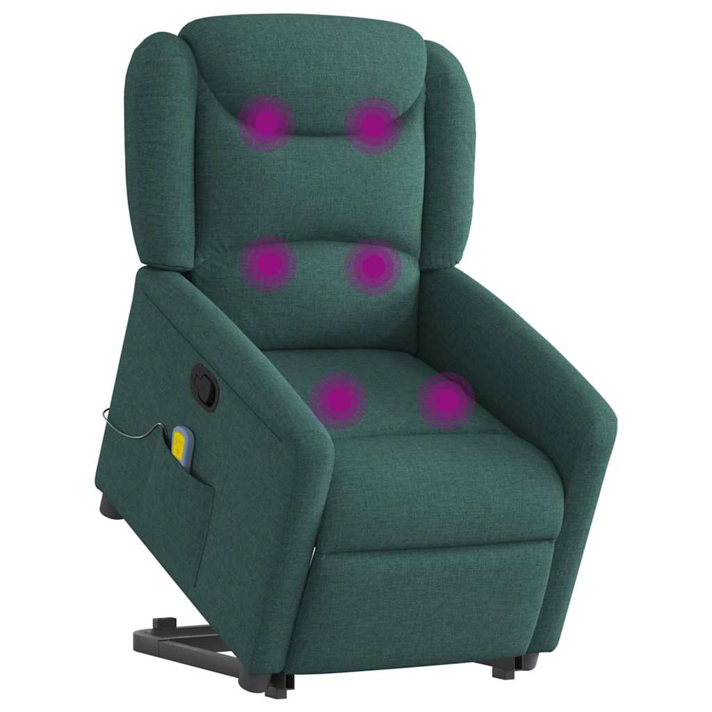 Sta-op-massagestoel verstelbaar stof donkergroen is nu te koop bij PeponiXL, paradijselijk wonen!