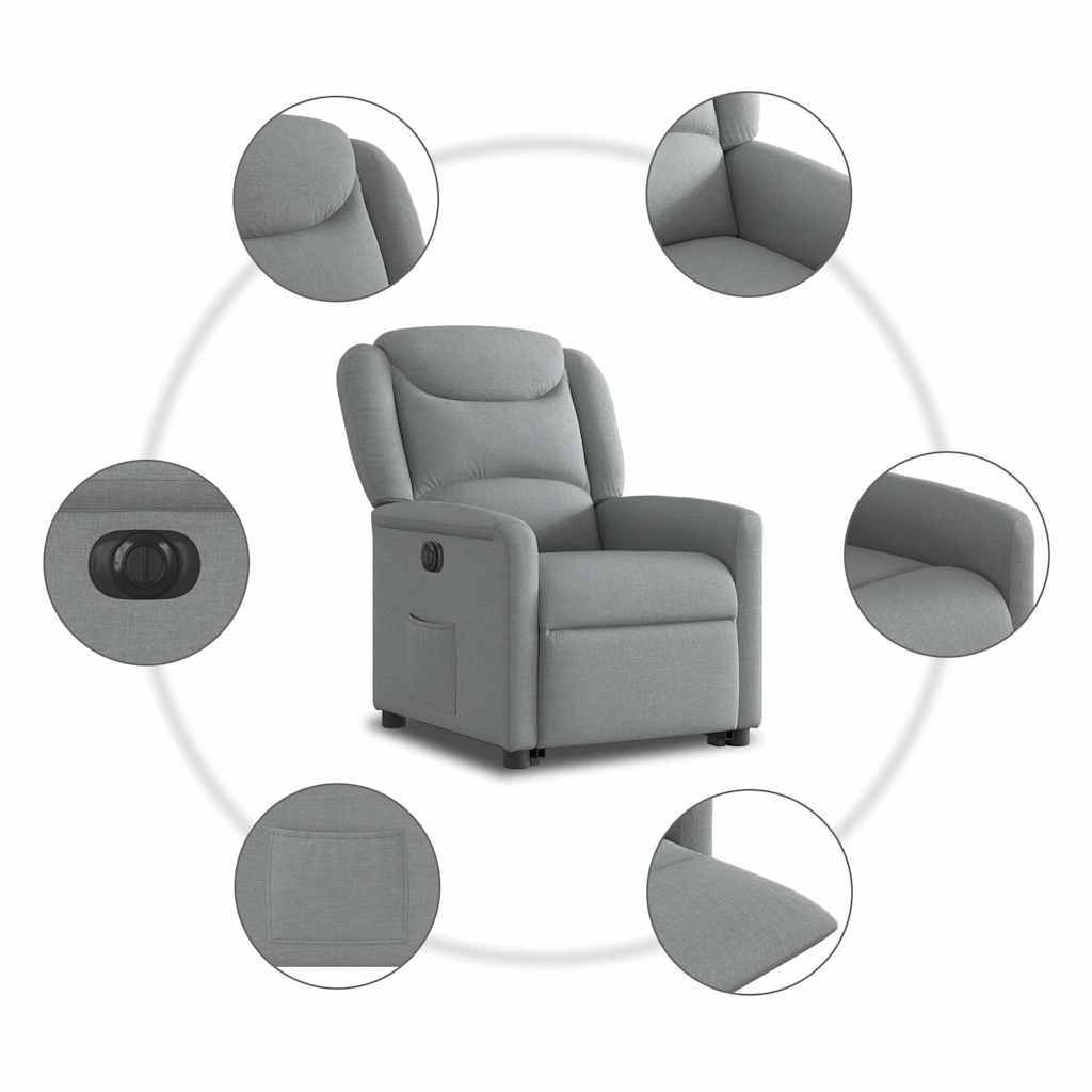 Sta-op-stoel elektrisch verstelbaar stof lichtgrijs is nu te koop bij PeponiXL, paradijselijk wonen!