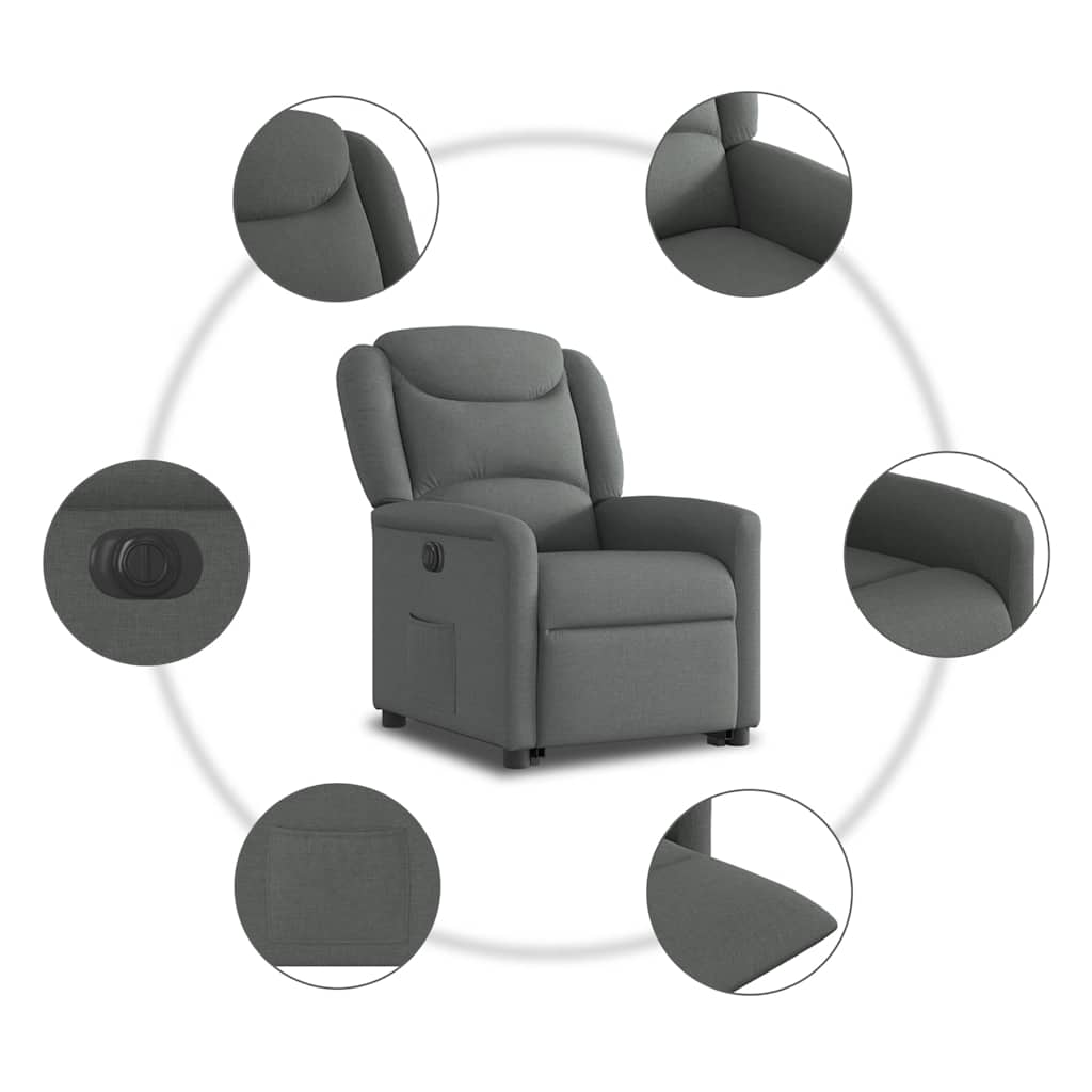 Sta-op-stoel elektrisch verstelbaar stof donkergrijs is nu te koop bij PeponiXL, paradijselijk wonen!
