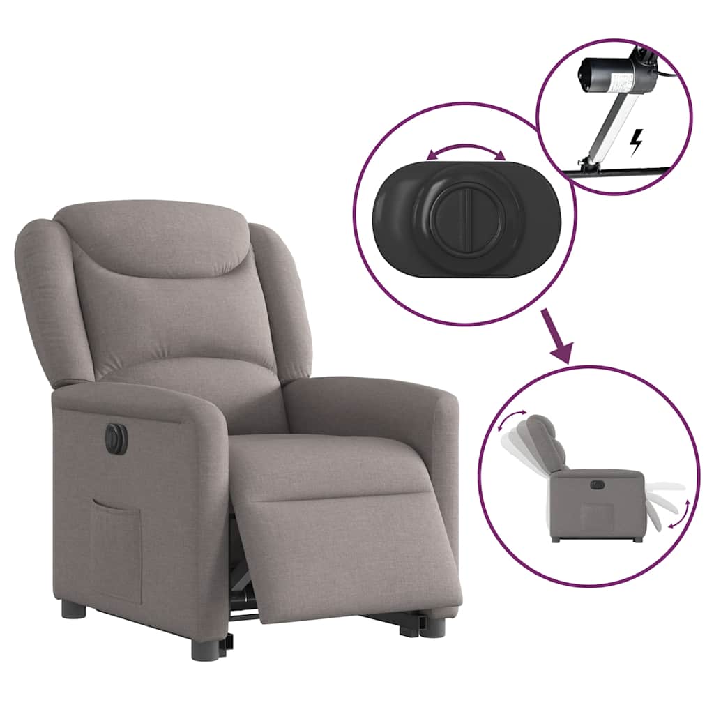 Sta-op-stoel elektrisch verstelbaar stof taupe is nu te koop bij PeponiXL, paradijselijk wonen!