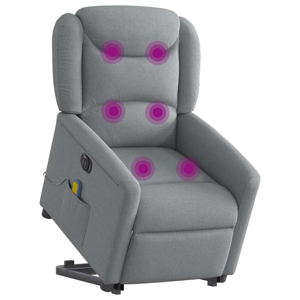 Sta-op-massagestoel elektrisch verstelbaar stof lichtgrijs is nu te koop bij PeponiXL, paradijselijk wonen!
