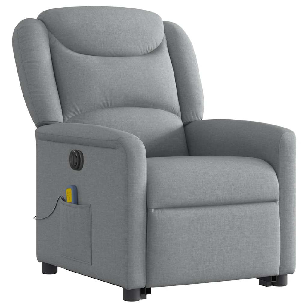 Sta-op-massagestoel elektrisch verstelbaar stof lichtgrijs is nu te koop bij PeponiXL, paradijselijk wonen!