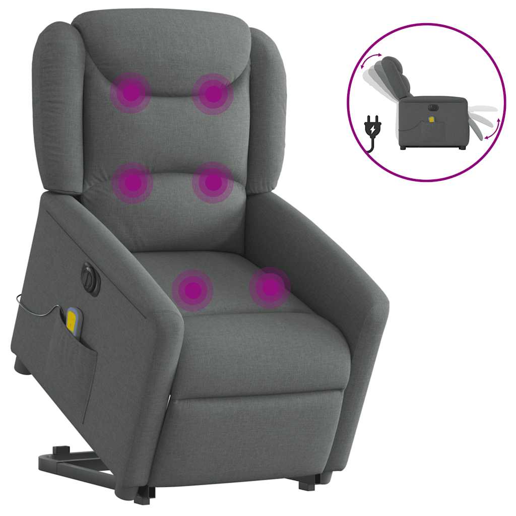 Sta-op-massagestoel elektrisch verstelbaar stof donkergrijs is nu te koop bij PeponiXL, paradijselijk wonen!