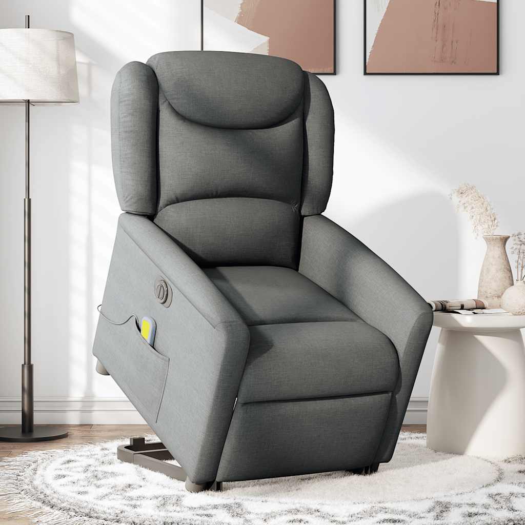 Sta-op-massagestoel elektrisch verstelbaar stof donkergrijs is nu te koop bij PeponiXL, paradijselijk wonen!