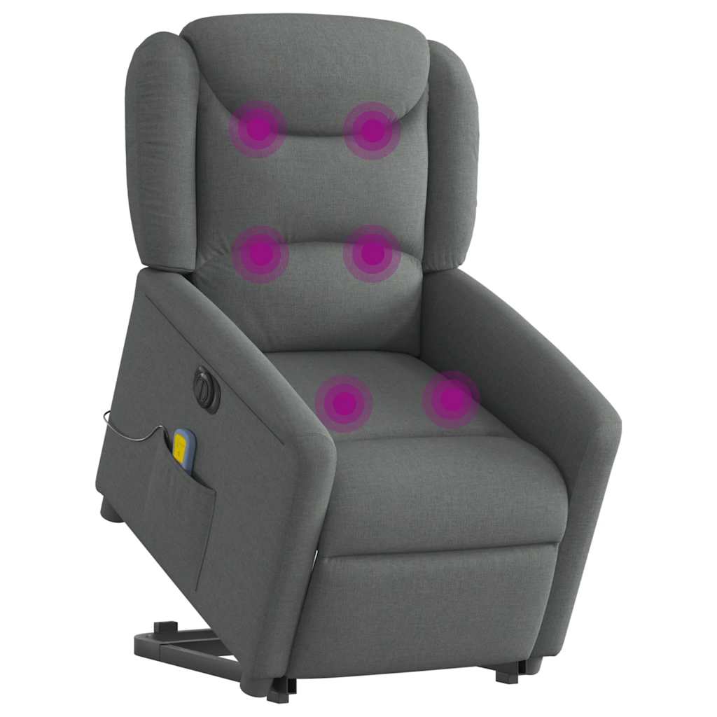 Sta-op-massagestoel elektrisch verstelbaar stof donkergrijs is nu te koop bij PeponiXL, paradijselijk wonen!