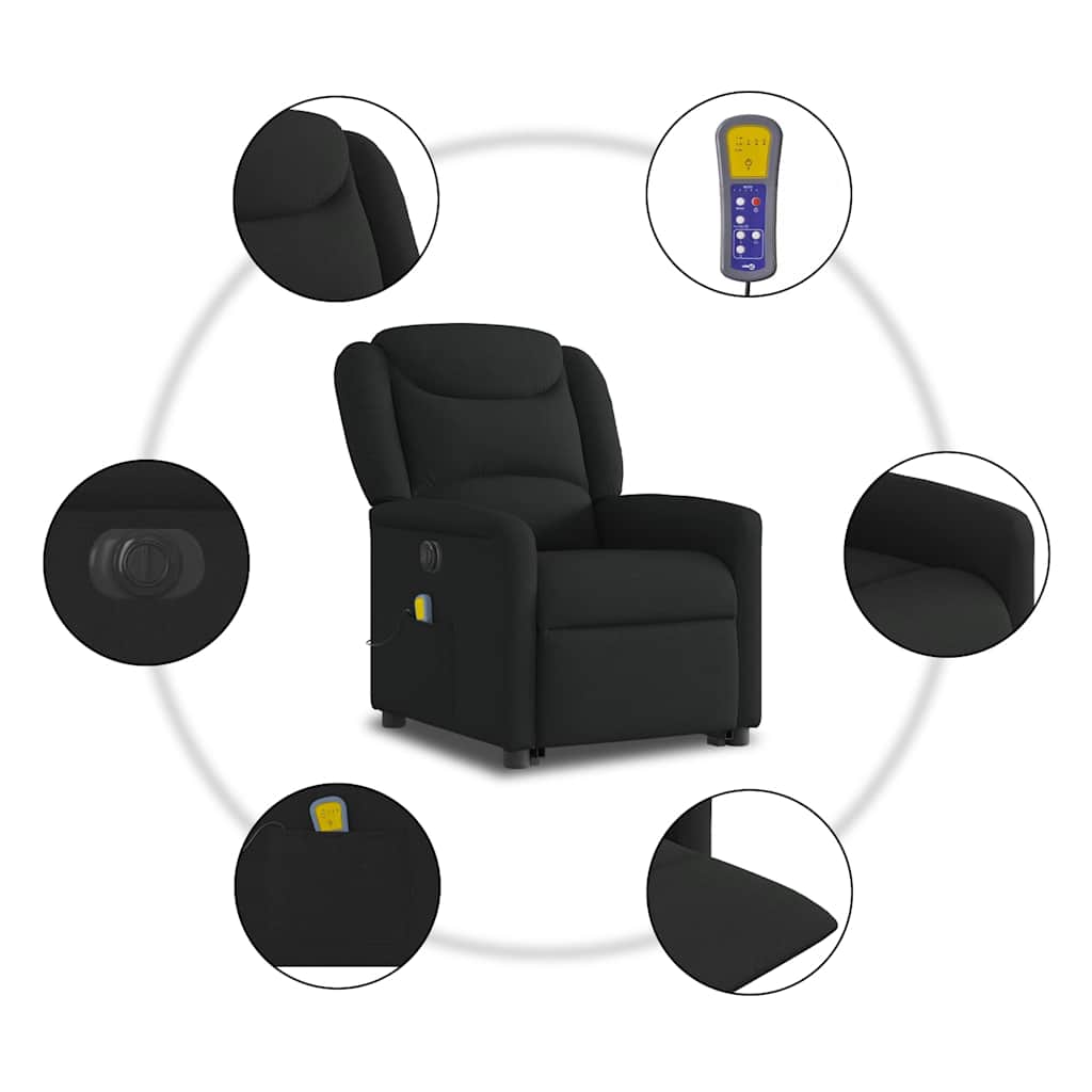 Sta-op-massagestoel elektrisch verstelbaar stof zwart is nu te koop bij PeponiXL, paradijselijk wonen!