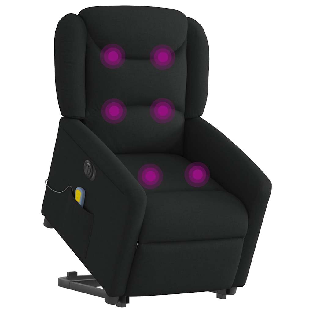 Sta-op-massagestoel elektrisch verstelbaar stof zwart is nu te koop bij PeponiXL, paradijselijk wonen!
