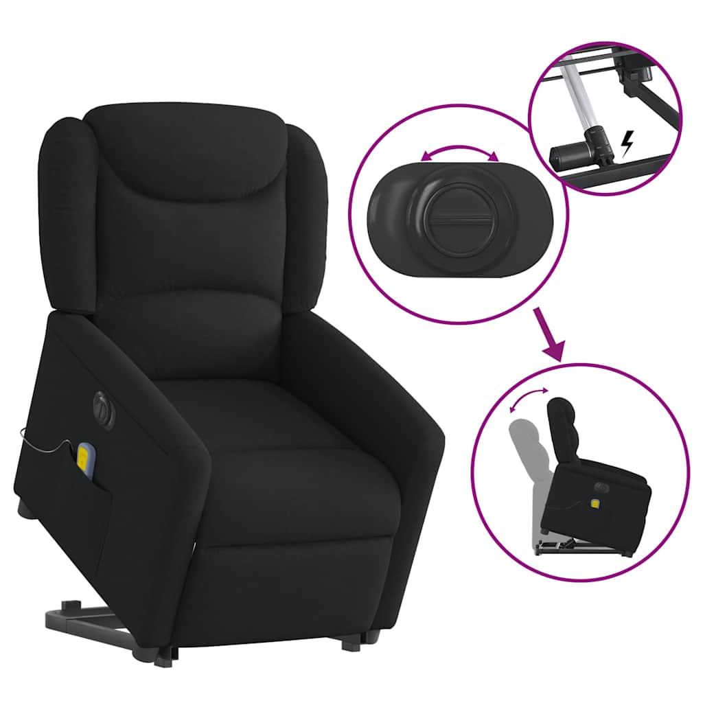 Sta-op-massagestoel elektrisch verstelbaar stof zwart is nu te koop bij PeponiXL, paradijselijk wonen!