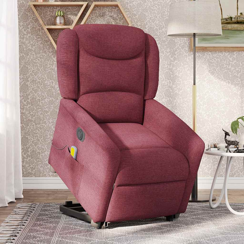 Sta-op-massagestoel elektrisch verstelbaar stof wijnrood is nu te koop bij PeponiXL, paradijselijk wonen!