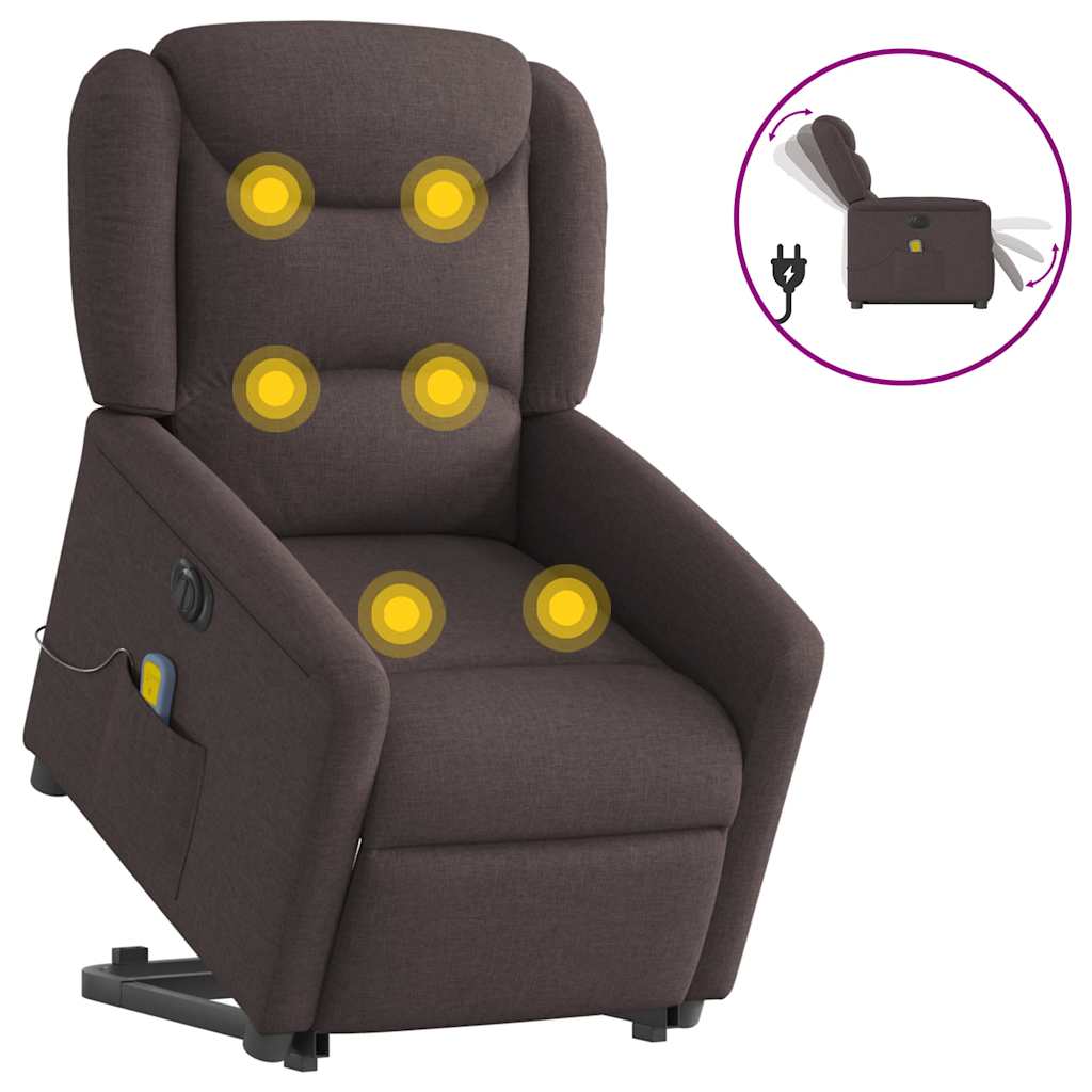 Sta-op-massagestoel elektrisch verstelbaar stof donkerbruin is nu te koop bij PeponiXL, paradijselijk wonen!