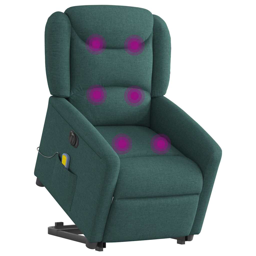 Sta-op-massagestoel elektrisch verstelbaar stof donkergroen is nu te koop bij PeponiXL, paradijselijk wonen!