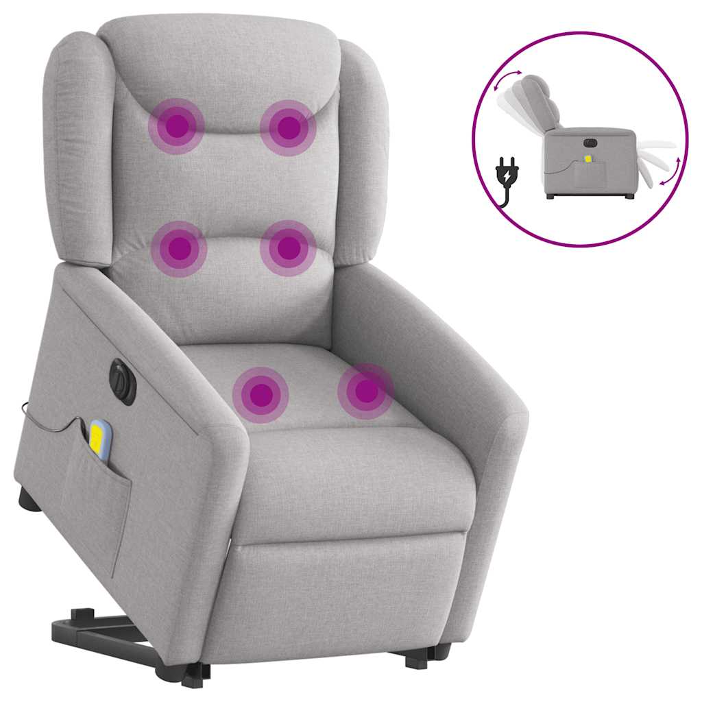 Sta-op-massagestoel elektrisch verstelbaar stof wolk grijs is nu te koop bij PeponiXL, paradijselijk wonen!