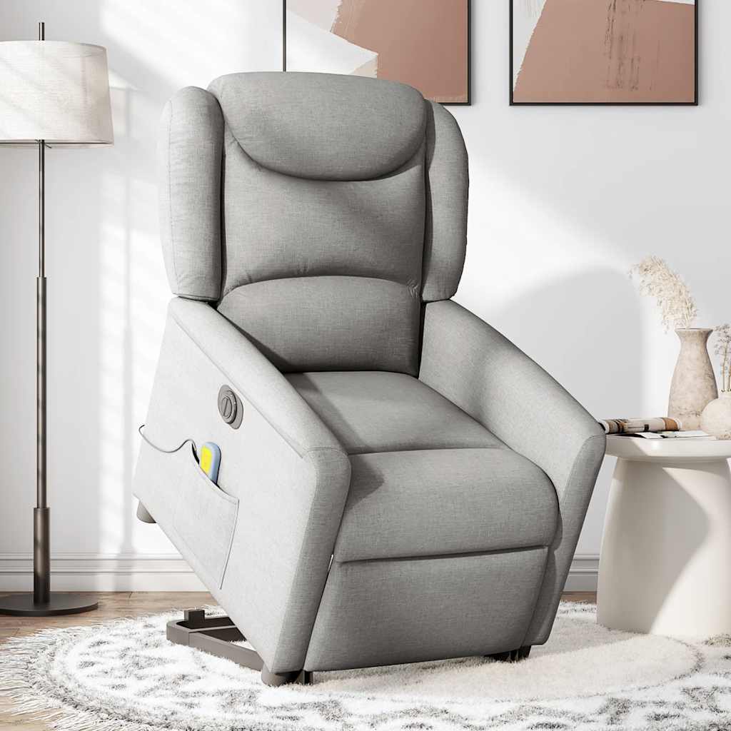 Sta-op-massagestoel elektrisch verstelbaar stof wolk grijs is nu te koop bij PeponiXL, paradijselijk wonen!