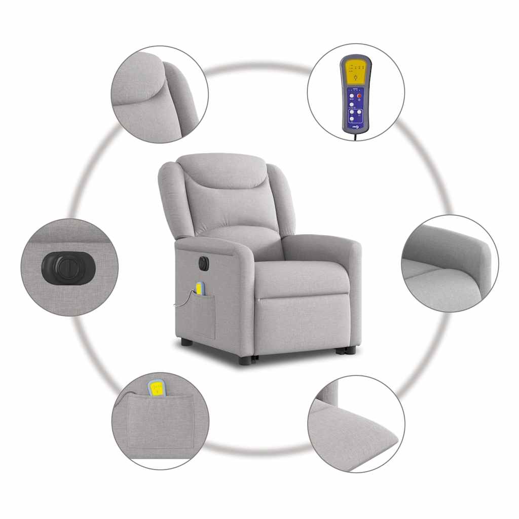 Sta-op-massagestoel elektrisch verstelbaar stof wolk grijs is nu te koop bij PeponiXL, paradijselijk wonen!