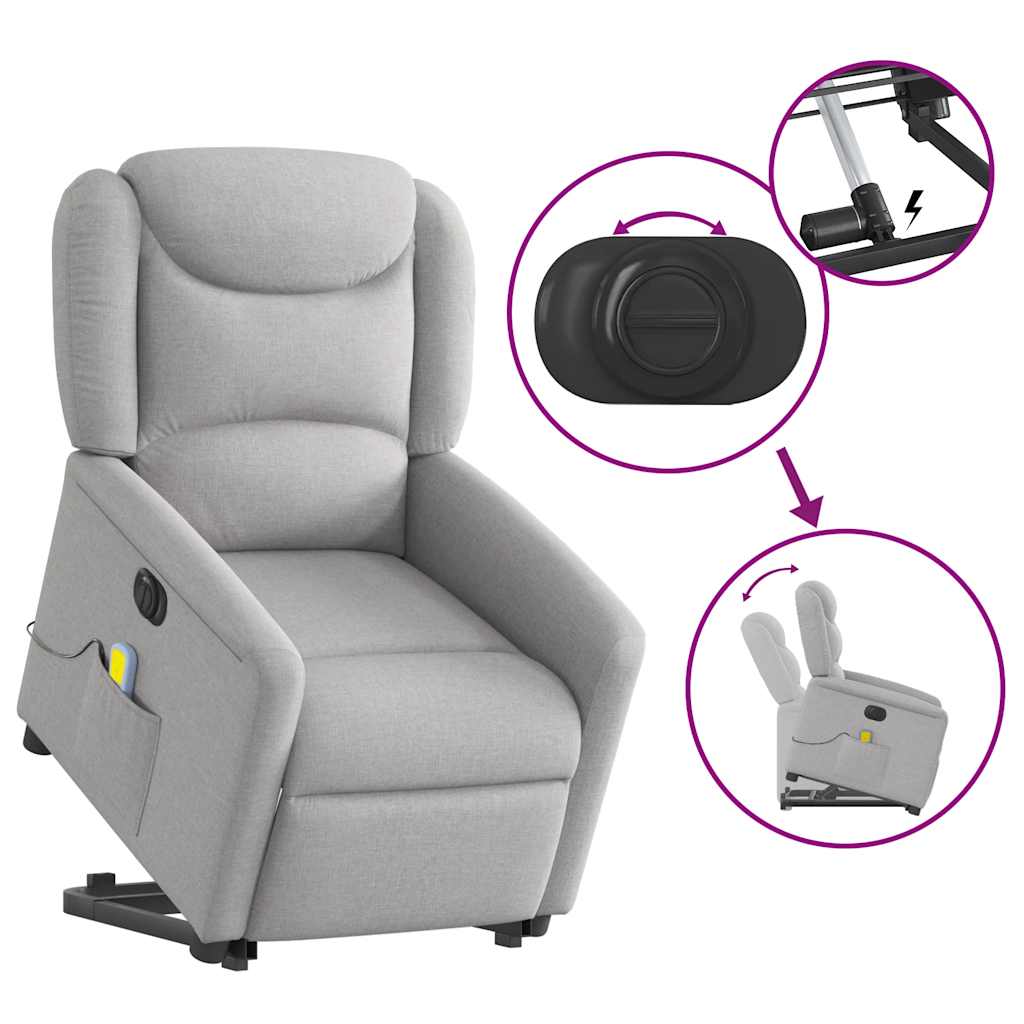 Sta-op-massagestoel elektrisch verstelbaar stof wolk grijs is nu te koop bij PeponiXL, paradijselijk wonen!
