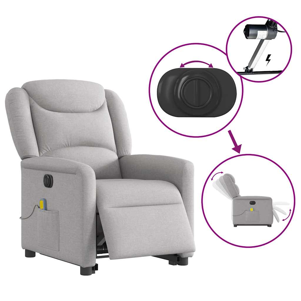 Sta-op-massagestoel elektrisch verstelbaar stof wolk grijs is nu te koop bij PeponiXL, paradijselijk wonen!