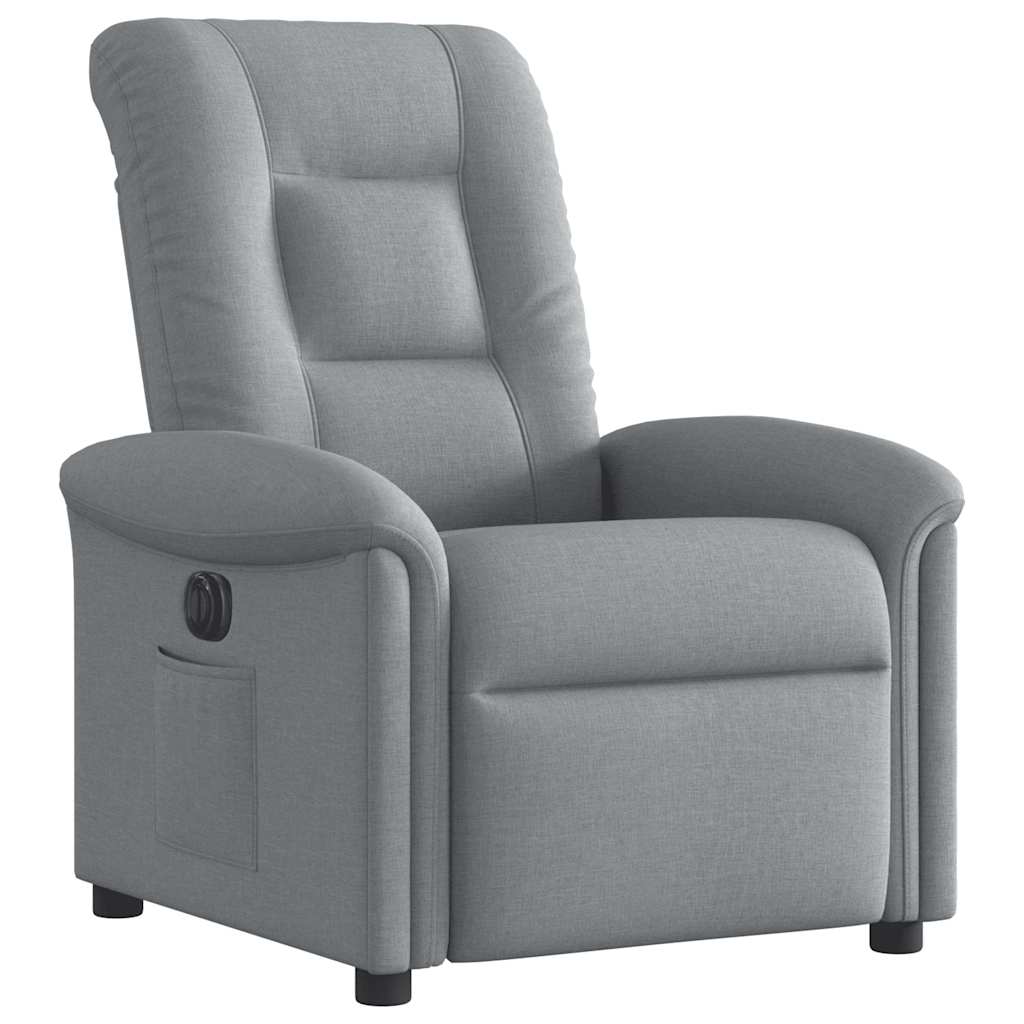 Fauteuil elektrisch verstelbaar stof lichtgrijs is nu te koop bij PeponiXL, paradijselijk wonen!