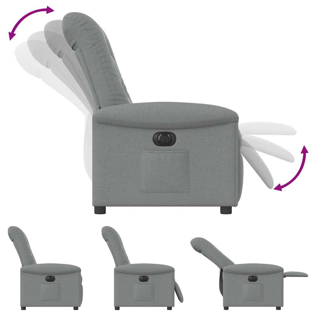 Fauteuil elektrisch verstelbaar stof lichtgrijs is nu te koop bij PeponiXL, paradijselijk wonen!