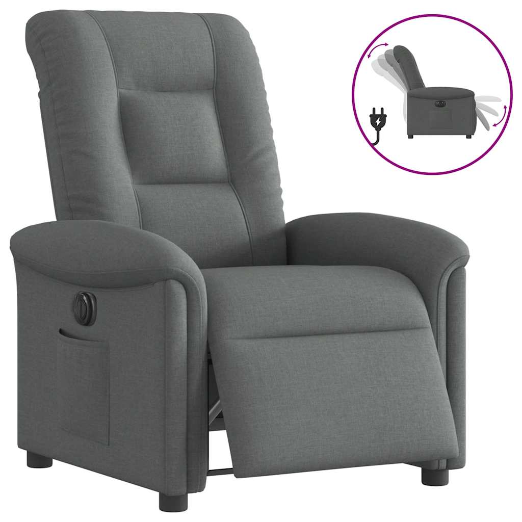 Fauteuil elektrisch verstelbaar stof donkergrijs is nu te koop bij PeponiXL, paradijselijk wonen!