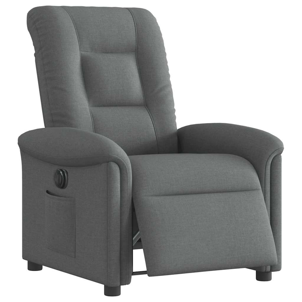 Fauteuil elektrisch verstelbaar stof donkergrijs is nu te koop bij PeponiXL, paradijselijk wonen!