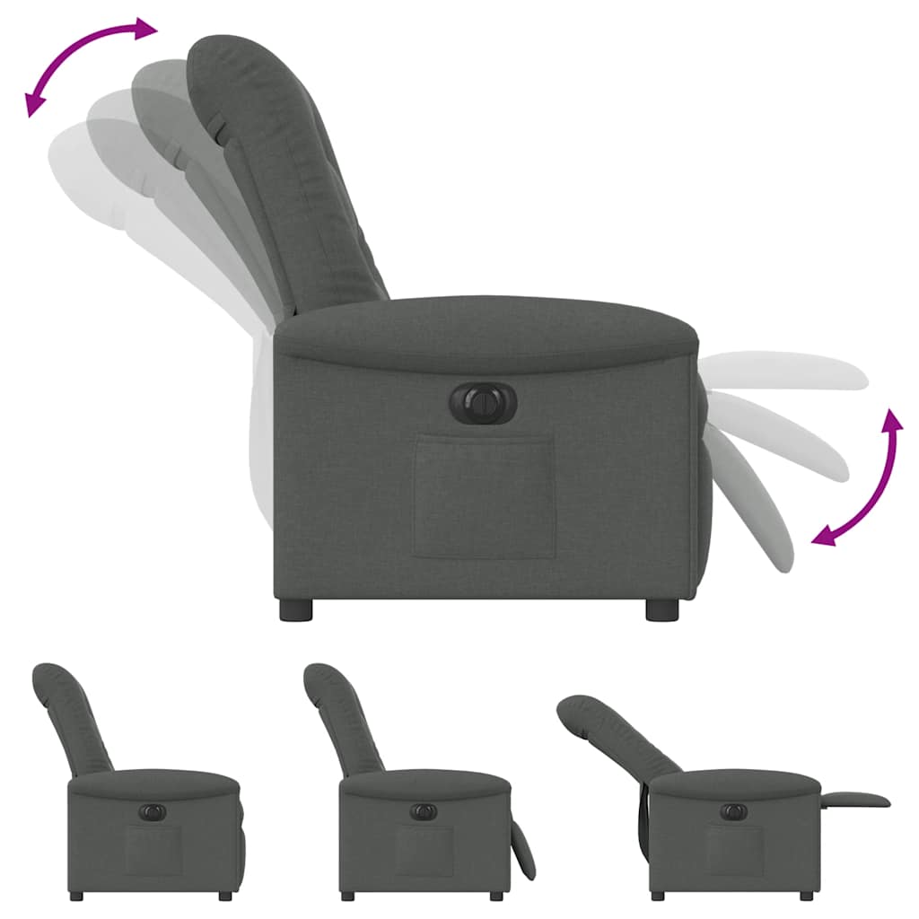 Fauteuil elektrisch verstelbaar stof donkergrijs is nu te koop bij PeponiXL, paradijselijk wonen!