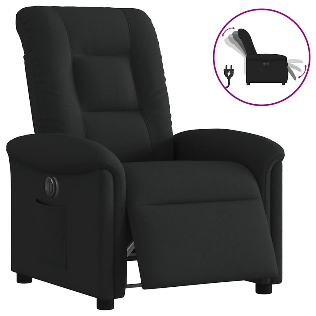 Fauteuil verstelbaar elektrisch stof zwart is nu te koop bij PeponiXL, paradijselijk wonen!