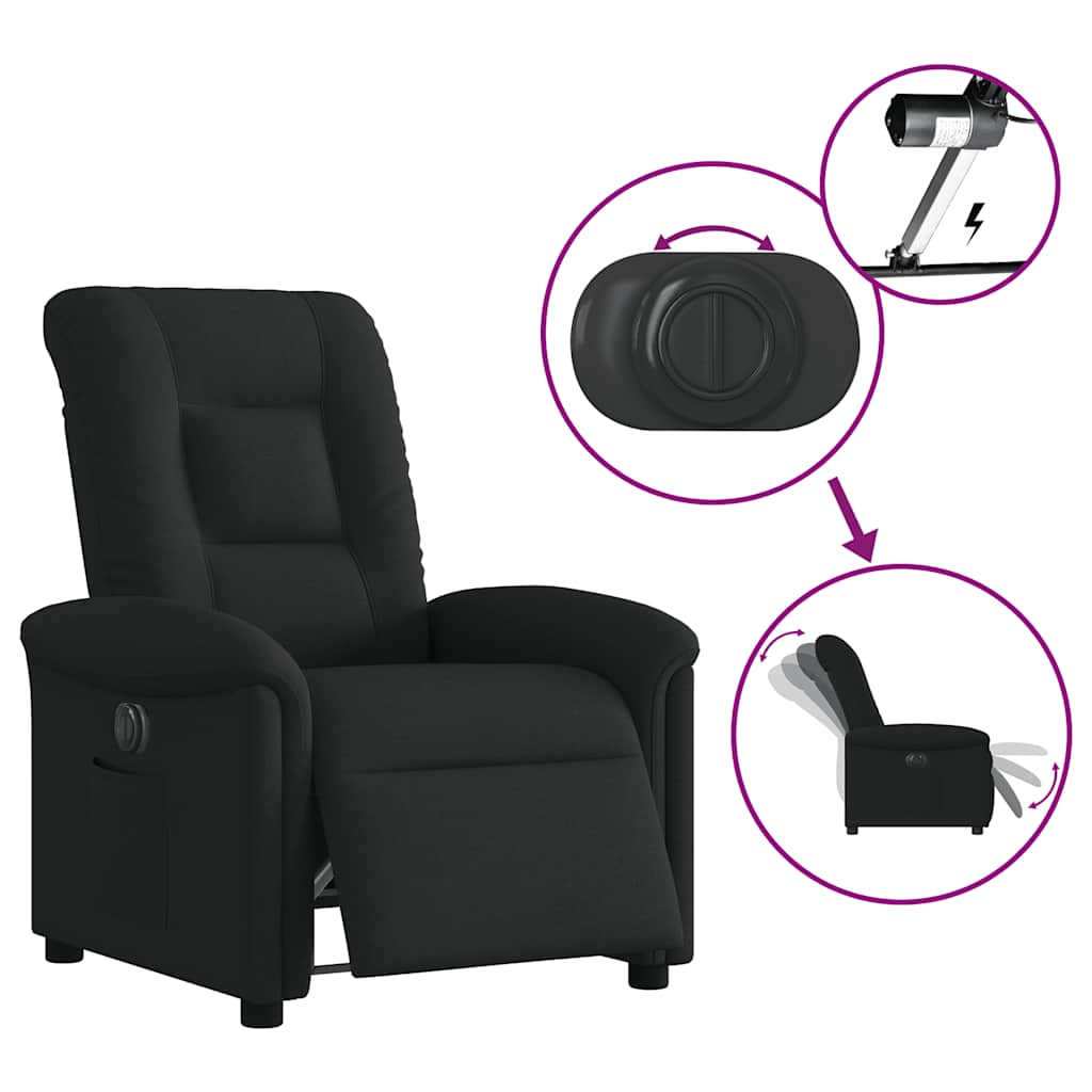 Fauteuil verstelbaar elektrisch stof zwart is nu te koop bij PeponiXL, paradijselijk wonen!