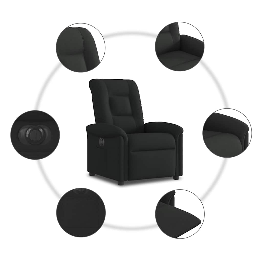 Fauteuil verstelbaar elektrisch stof zwart is nu te koop bij PeponiXL, paradijselijk wonen!