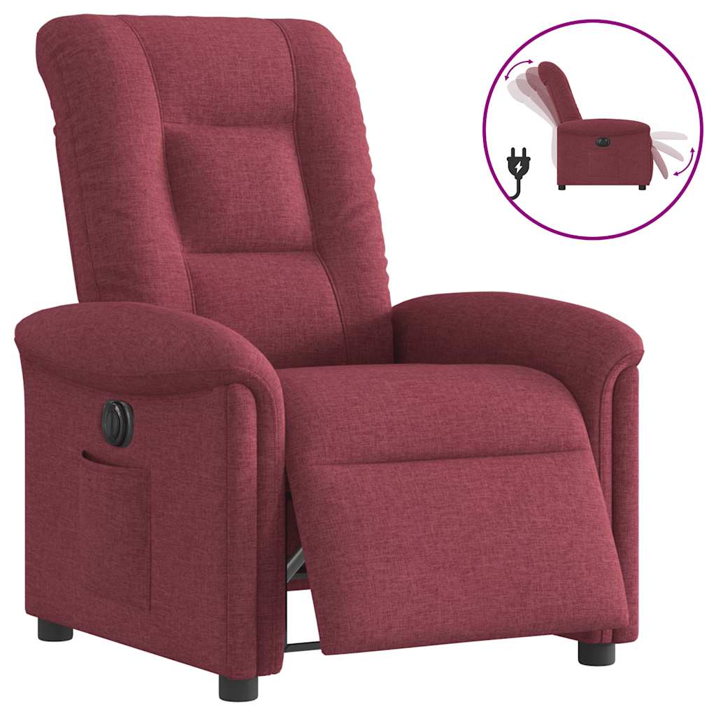 Fauteuil verstelbaar elektrisch stof wijnrood is nu te koop bij PeponiXL, paradijselijk wonen!