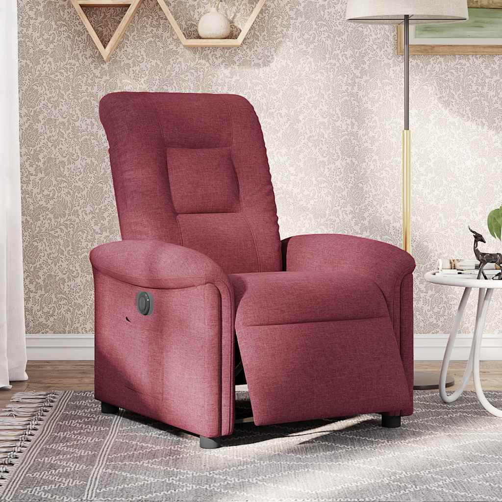 Fauteuil verstelbaar elektrisch stof wijnrood is nu te koop bij PeponiXL, paradijselijk wonen!